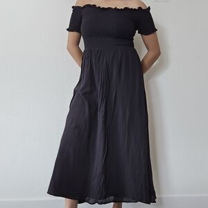 Urban Outfitters UO Amelia Off-The-Shoulder Midi Dress